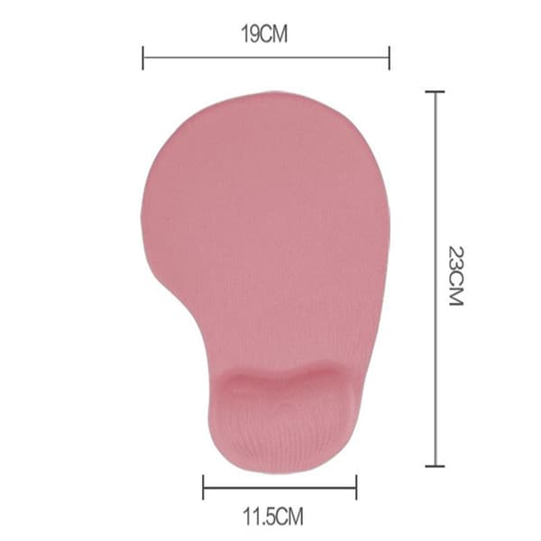 Musemåtte Memory Foam Håndledsstøtte Ergonomisk Skridsikker Mus Pink