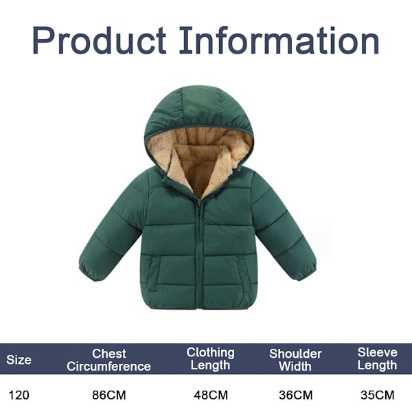Baby Girls Boys Vinter Fleece Jakker med Hætte Toddler Bomuld Style2 KLB