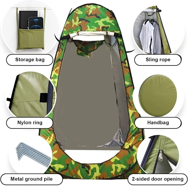 Pop Up -teltti 75'' x 47'' x 47'', Camouflage -tilausteltti, Ulkosuihkuteltti, fa