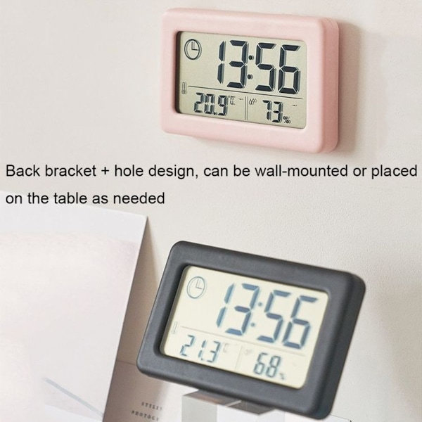 YD005 Mini ohut LCD-lämpötila- ja kosteuselektroninen kello (valkoinen)