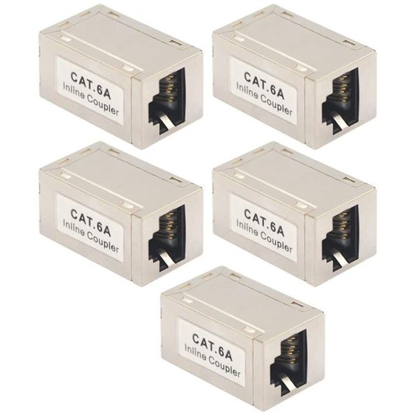 Paket med 5 Cat6A Ethernet-adapter kopplingskabel RJ45-adapter Cat6 LAN