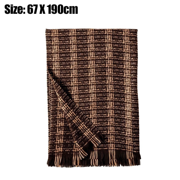 Skjerf for kvinner, rutete pleddskjerf, trendy rutete skjerf, oversized omslag, kaffe KLB