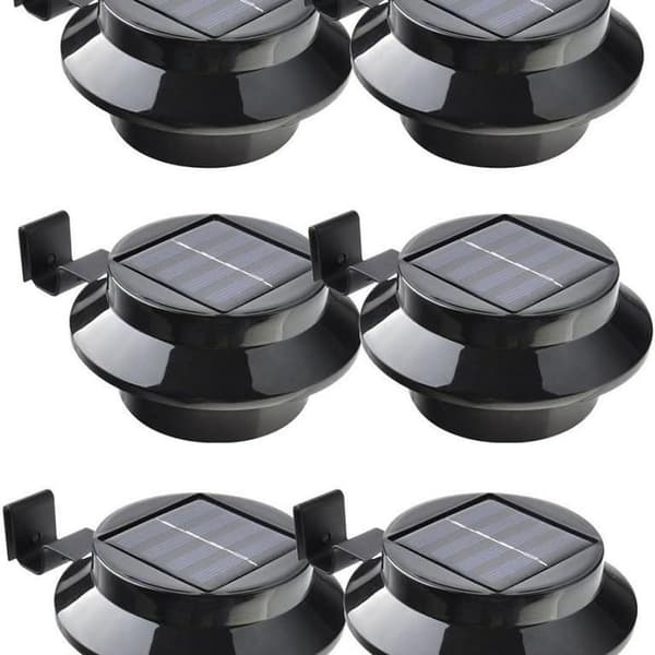 Solcelledrevet LED-rennelys, sett med 6, lyssensor, 10 timer. KLB