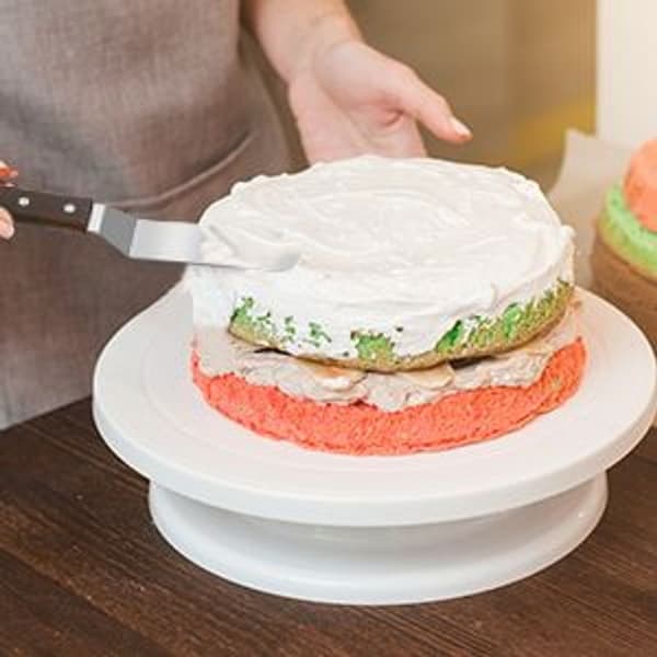 Kage drejeskive kageplade roterende kage stativ sæt af 88 med rustfrit stål