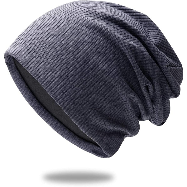 Stilig og moteriktig lue laget av kvalitetsstrikket stoff, pustende og elastisk Skull Cap Hat, blå