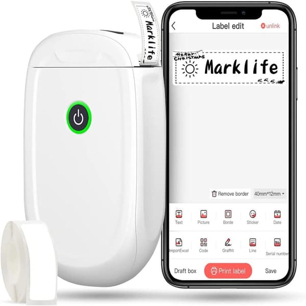 P11 Mini Bluetooth-tarratulostin, termoliimaetikettitarra