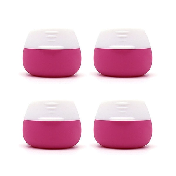 4pcs 20ml Silicone Travel Packaging Box Medicine Box Rose Red KLB