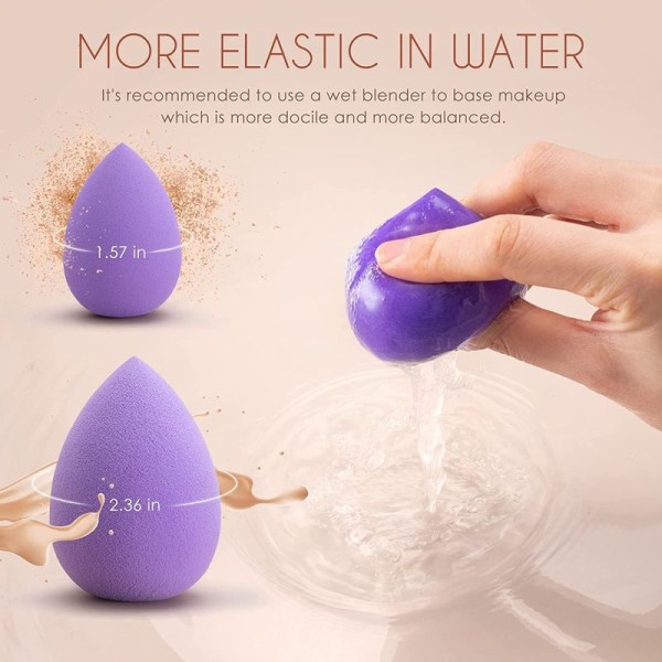 Makeup Blender Beauty Sponge Set - Foundation Blending Beauty Purple