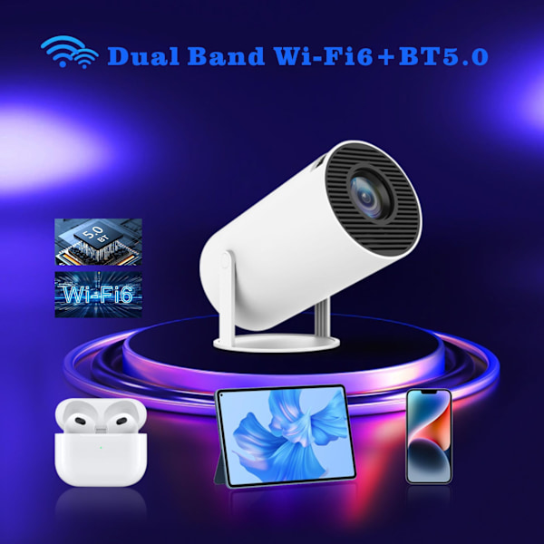 5G 4K Projektor Smart HD LED WiFi Bluetooth HDMI. USB Android Koti-Kino