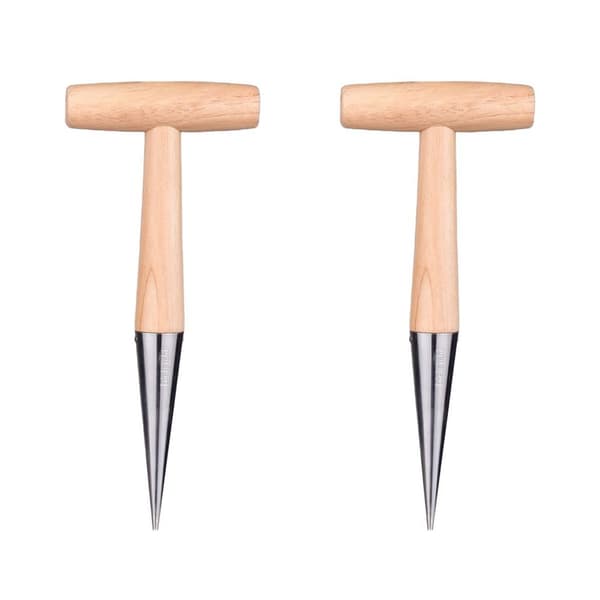 2-pack handdibbler trädgårdsverktyg med trähandtag, dibbler
