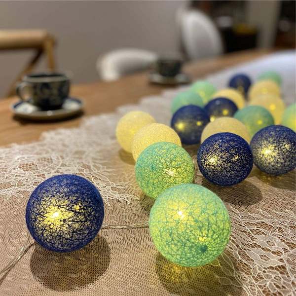 Bomullsbollstrådlampor - 3,1M 20st LED-stränglampor - Bärbar KLB