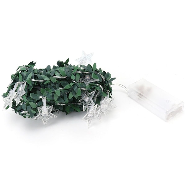 20LED fe-lys, femtakket stjerne omkring rattan ledningen KLB