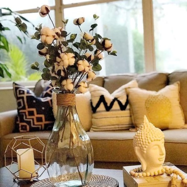 Bomulds Eucalyptus Bouquet, 4stk/6stk Bomulds Stængler Blomster DIY