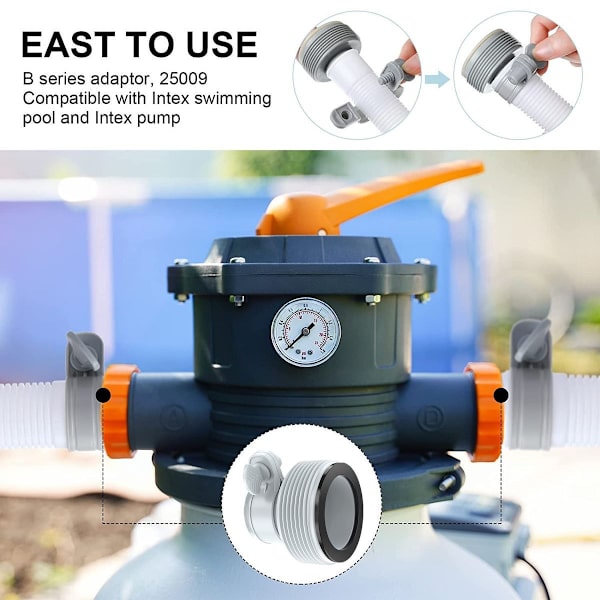 Slange adapter poolslange adapter med gevind, poolslange