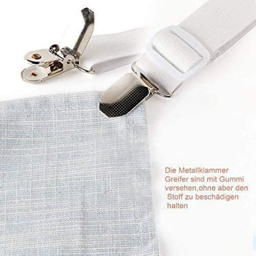 Justerbare lakenstrammere, 12 stk elastiske lakenstrammere, hvit