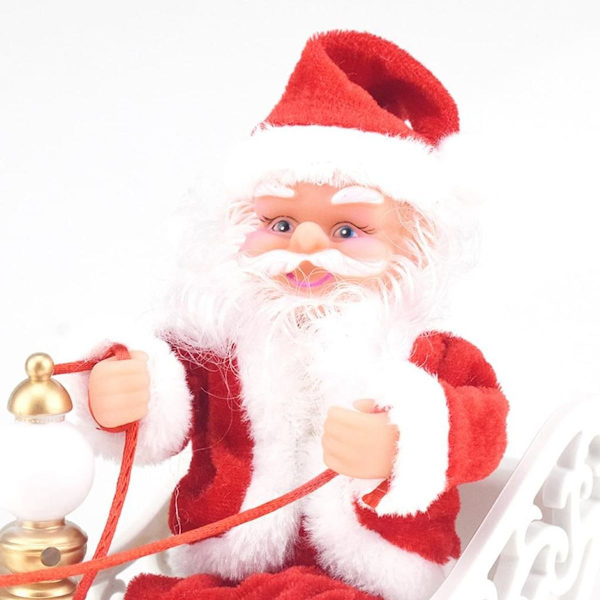 Santa-dukke Elg Sleigh Toy Universal Elektrisk Bil med Musikk Barn KLB