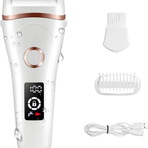 Trådløs barbermaskine til kvinder, USB genopladelig, våd og tør, vandtæt KLB