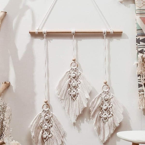 Macrame väggdekoration handgjord drömfångare, Boho Chic Bohemian väggdekor, KLB