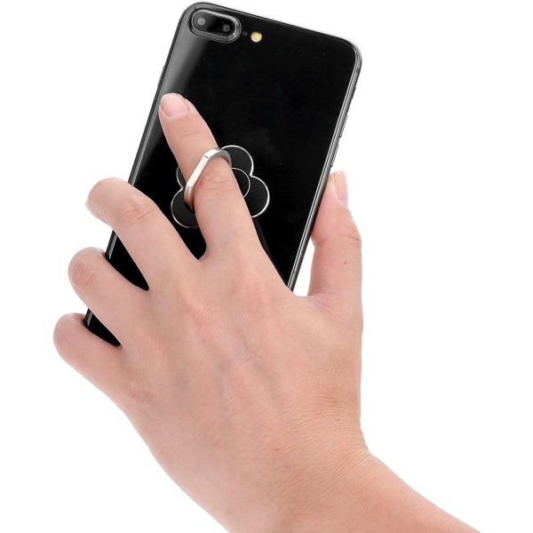 5 st (Bat Silver Edge) Finger Ring Hållare, Mobiltelefon Ring Hållare, 360° 180° Rotation Universal Metall Finger Hållare, Telefon Stativ Kompatibel med