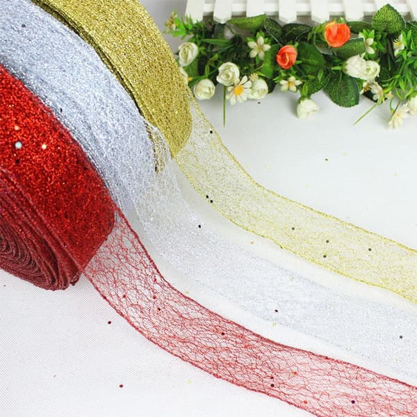 Julklappsbands glitterband present rosa KLB