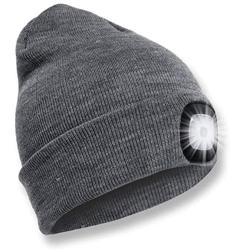 LED Beanie Hat med 3 Lysstyrke Niveauer Mænd Kvinder Lampe Hat USB