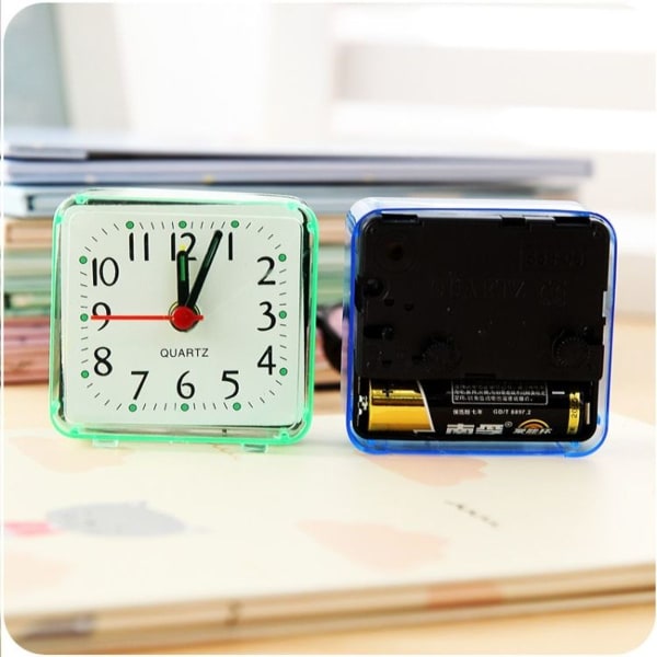 Kvadratisk väckarklocka Transparent Box Kompakt Digital Mini Sovrum Sängbordsklocka