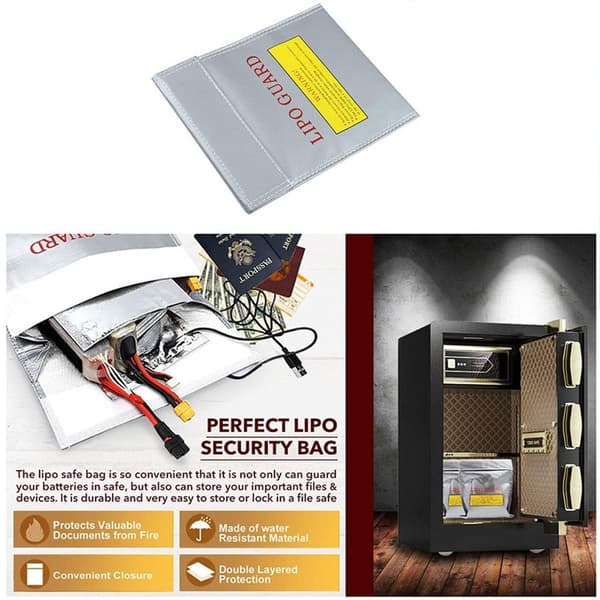 2-pack brandsäkra dokumentväskor, brandsäkra och vattentäta LiPo KLB