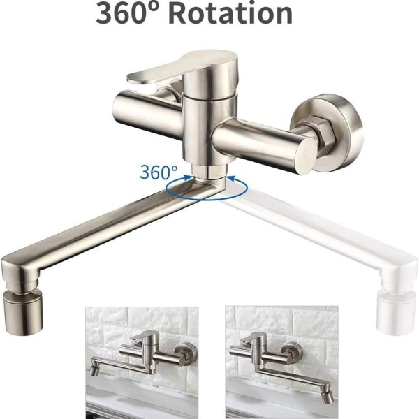 Homelody wall-mounted kitchen mixer with 2 water jet taps KLB