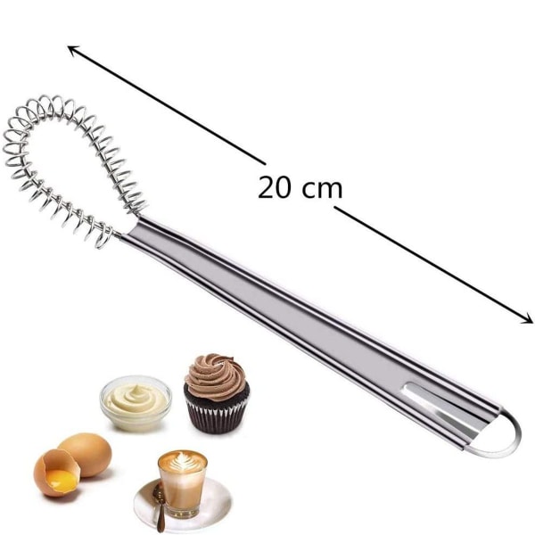 Spiralvisp i rustfritt stål, 20 cm, sølv KLB