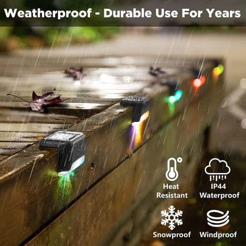 4 stk. Solcelled Trappelys Solar Dekklys Utendørs Led Solcelled Trappelys IP65