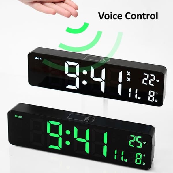 6625D Enkel Multifunktionell Väggklocka LED Klocka Mute Restid Multipel Alarmklockor (se