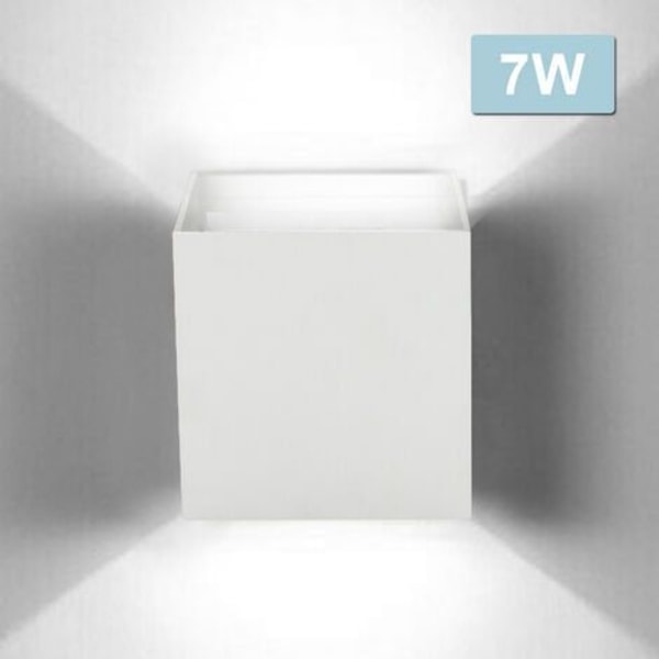 LED Wall Light Outdoor Modern IP65 Stair Corridor Lamp Square Up Down Deco Light 7W White Cool White