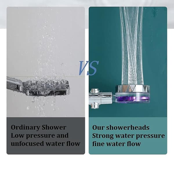 Høytrykks dusjhode Hard Water Filter Dusjhode Turbo Spa Lavt vann Dusjhode