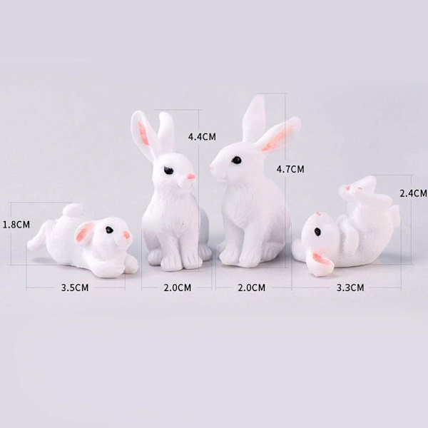 8 stk Miniatyr Kanin Figurer Eventyrhage Kanin Figurer Påskekake Topper KLB