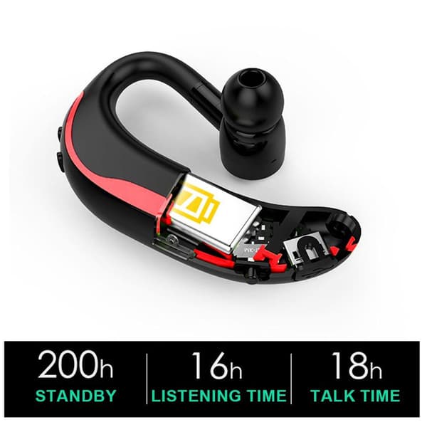 Bluetooth V5.0-headset, trådløse ørepropper for svart rød