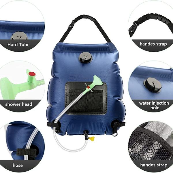 Solarduschpåse Camping Bärbar Duschvärmare Camping Duschpåse 5 Gallon/20L h KLB