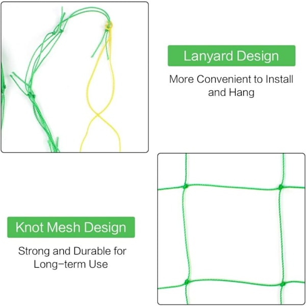 2 stk. plantegitternet, polyethylen klatrenet, dyrkningsnet til vinstokke, grøntsager, blomster, frugter, 1,8mx3,6m KLB