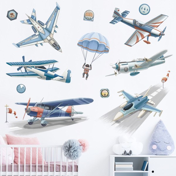 Vintage Airplanes Peel and Stick Wall Stickers - Airplane Wall Stickers KLB