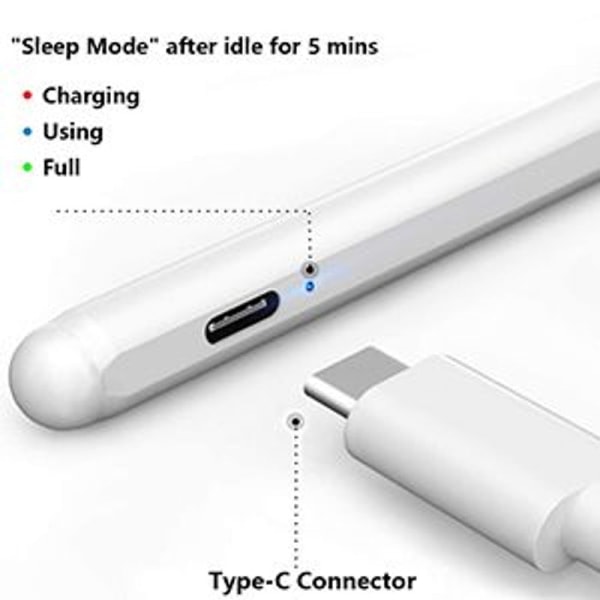 Blyant med magnetisk trådløs lading, penn for iPad