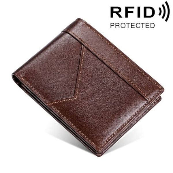 Syet læder herre pung RFID Anti-tyveri pung (brun)