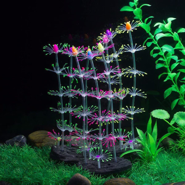 Strip Coral Plant Ornament Kunstig dekorasjon i blått KLB