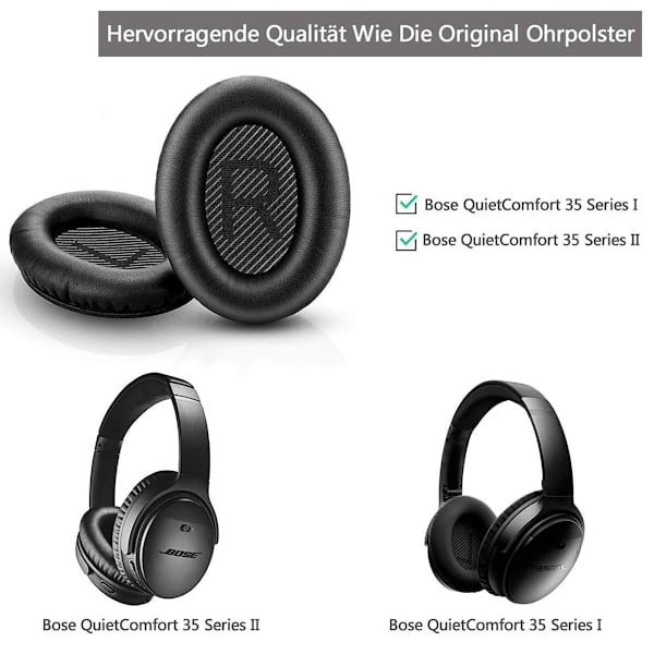 Bose QuietComfort 35 ii -kuulokkeiden korvapehmusteet, ensiluokkaiset vaihtopehmusteet Bose-kuulokkeisiin