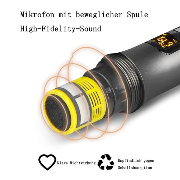 Trådløs mikrofon Dual Wireless Metal Dynamic Micro System med KLB