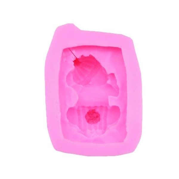 2 stk. Fondant Kage Chokolade Siliciumform (Pink)