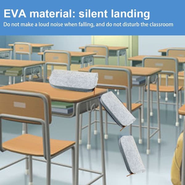 Liten Pennfodral Pennlåda Enkel Skolmaterial Student Ljusgrå