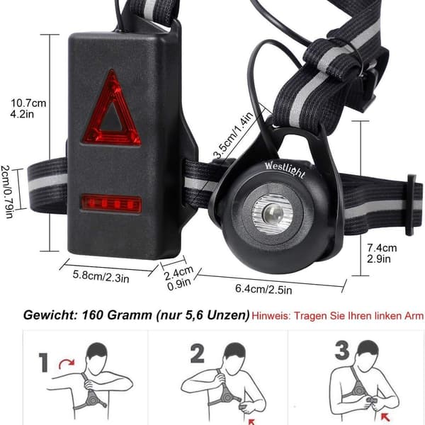 USB-oppladbar LED-løpelys - vanntett - 500