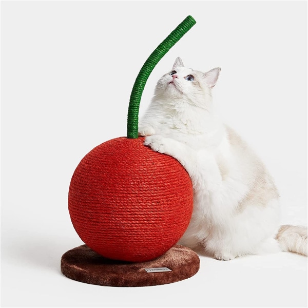 Kirsebær kat kradsestolpe, 22,64"" høj kat kradsestolpe med sisal bold, lodret indendørs kat kradsestolpe, killing forsyninger (1 stk)
