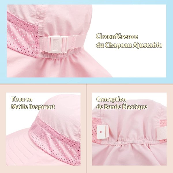 Baby Solhatt Flicka Pojke Halshatt Skydd Barn Andningsbar Hinkhatt Baby Flicka Strandhatt Småbarn Sommarhatt Rosa Storlek M(2-6 År)