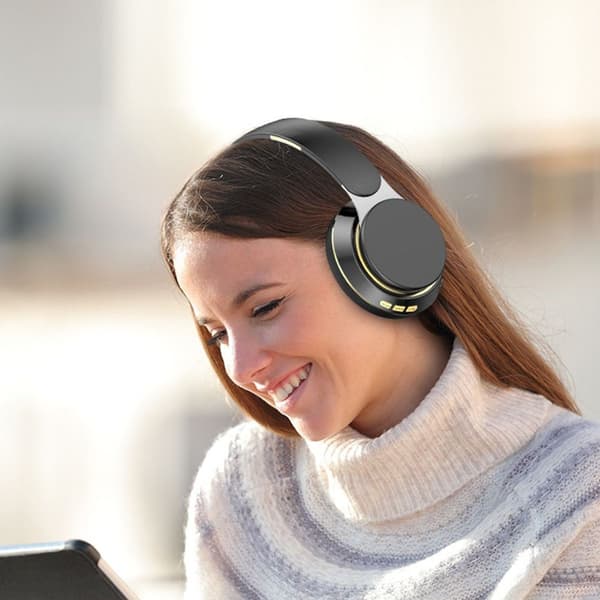 Bluetooth Over Ear-hovedtelefoner, trådløse sammenklappelige stereo sorte