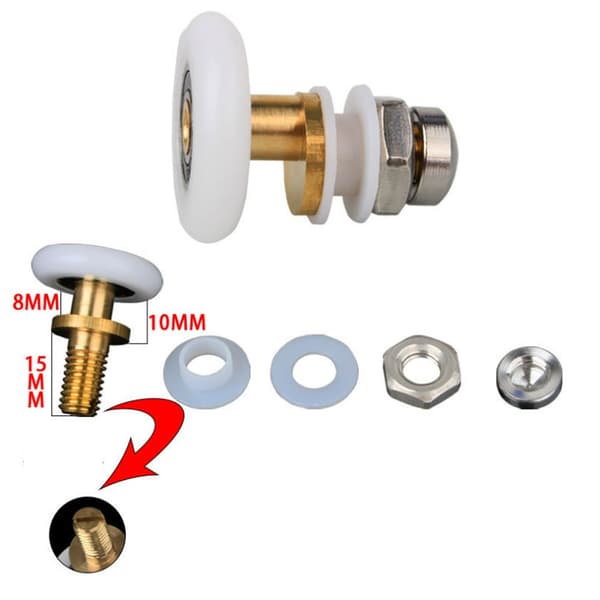 8 st 25 mm duschdörr-rullhjul för duschdörr glidande hjul dörr rullbyte hjul